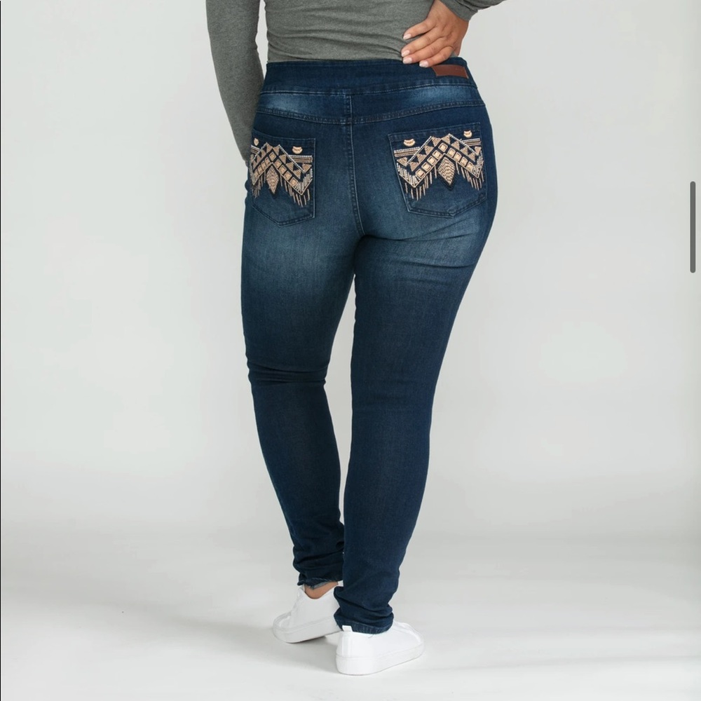 Blueberry High Rise embroidered jeggings